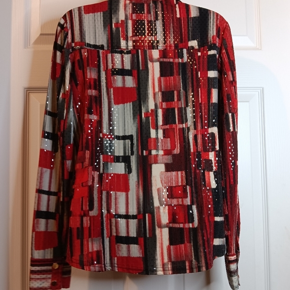 BUNDLE SAVE Wren London Multicolored Button Down Jacket Sequins Reds NWT Siz… - Picture 9 of 9